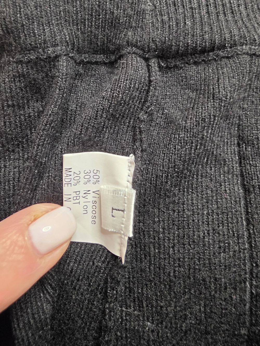 Black Wide Leg Pleated Sweater Pants - Picture 3 of 3